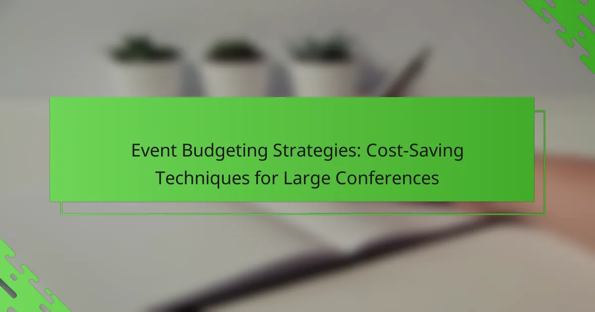 Event Budgeting Strategies: Cost-Saving Techniques for Large Conferences