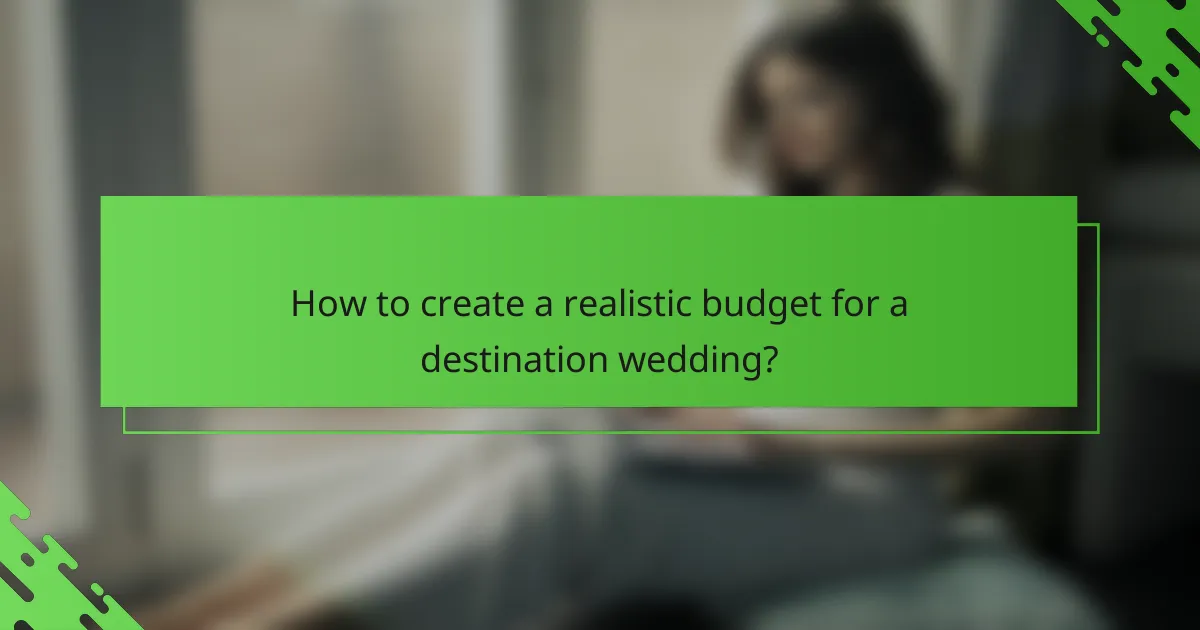 How to create a realistic budget for a destination wedding?